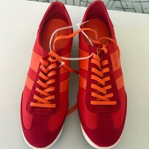 Madden Girl Women’s Vibrant Red and Orange Sneakers
